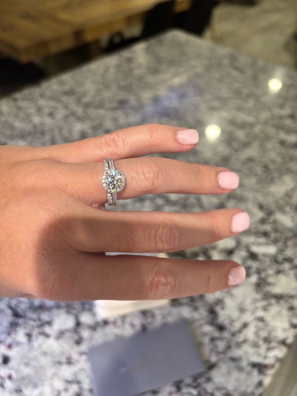 Charles & Colvard Pavé Halo Bridal Set-